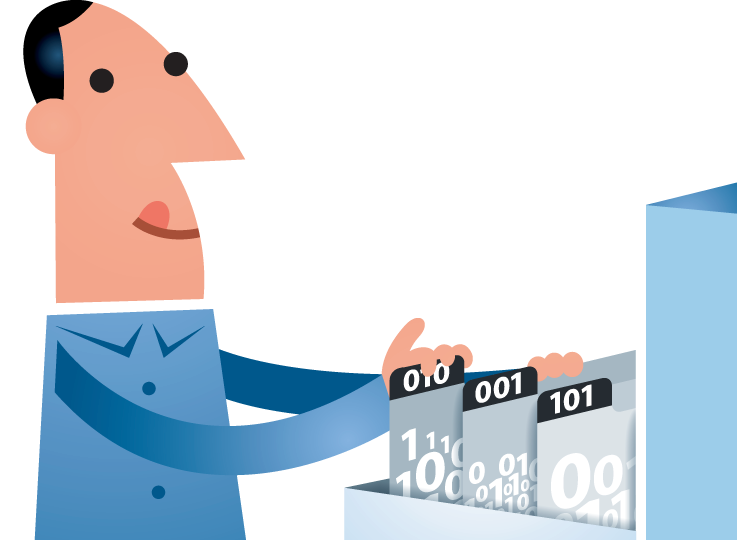 illustration on digital preservation by Jørgen Stamp for https://digitalbevaring.dk/